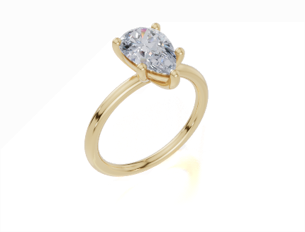 18ct Pear 1.50Carat D/E/F-LG VS/VVS Plain Plain 4Pr  Diamond Ring