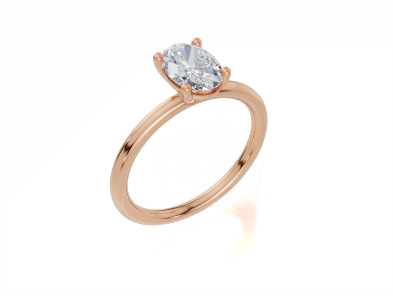18ct Oval 1.00Carat D/E/F-LG VS/VVS Plain Plain 4Pr  Diamond Ring