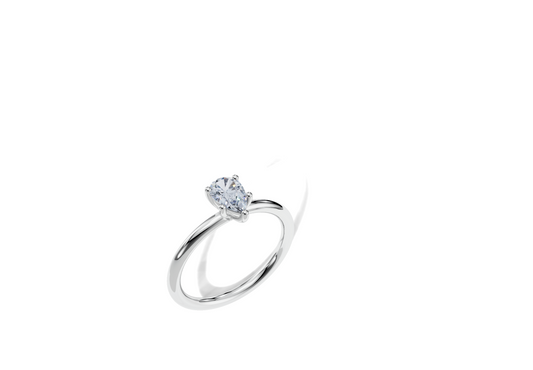 750/- Gold White Gold Pear Cut 0.30 Carat of  Diamond Ring