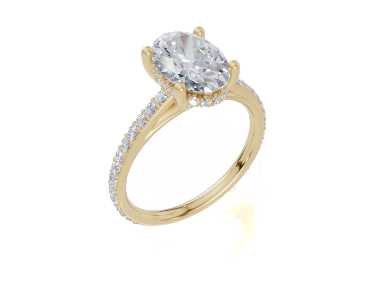 18ct Oval 2.00Carat D/E/F-LG VS/VVS Cathedral Plate Prong Hidden Halo  Diamond Ring