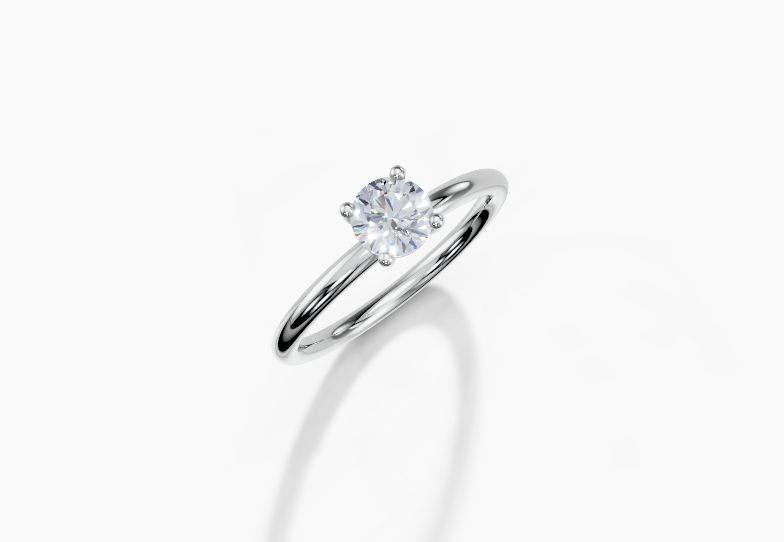 18K Round 0.3 Carat F/G VS/SI Plain Plain 4Pr Diamond Ring