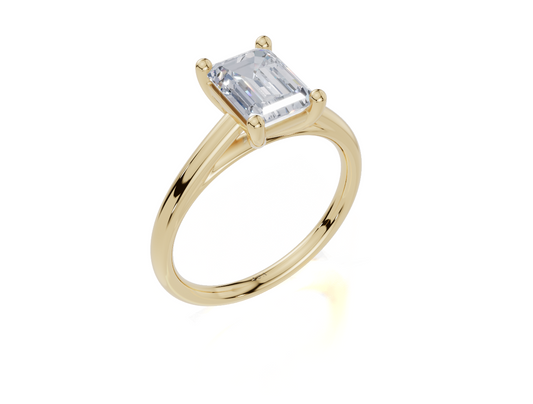 18ct Emerald 1.50Carat D/E/F-LG VS/VVS Cathedral Plain 4Pr  Diamond Ring