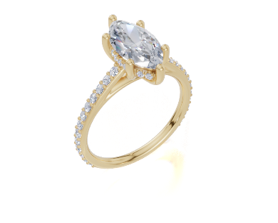 18ct Marquise 1.50Carat F/G VS/SI Cathedral Plate Prong Hidden Halo  Diamond Ring
