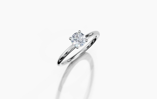 18K Round 0.3 Carat G/H SI Plain Plain 4Pr Diamond Ring