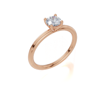 18ct Round 0.30Carat E/F-CC VS Plain Plain 4Pr  Diamond Ring