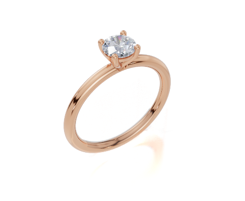 18ct Round 0.30Carat G/H-CC SI Plain Plain 4Pr  Diamond Ring