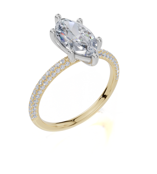 18ct Marquise 1.50Carat D/E/F-LG VS/VVS Plain U Micro 6Pr  Diamond Ring
