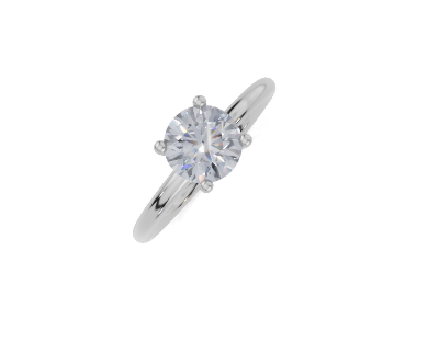 platinum Round 1.00 Carat D/E/F-CC VVS Plain Plain 4Pr  Diamond Ring