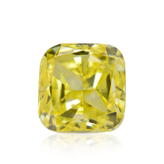 0,39 Karat Fancy Intense Yellow Cushion Diamond I1 GIA
