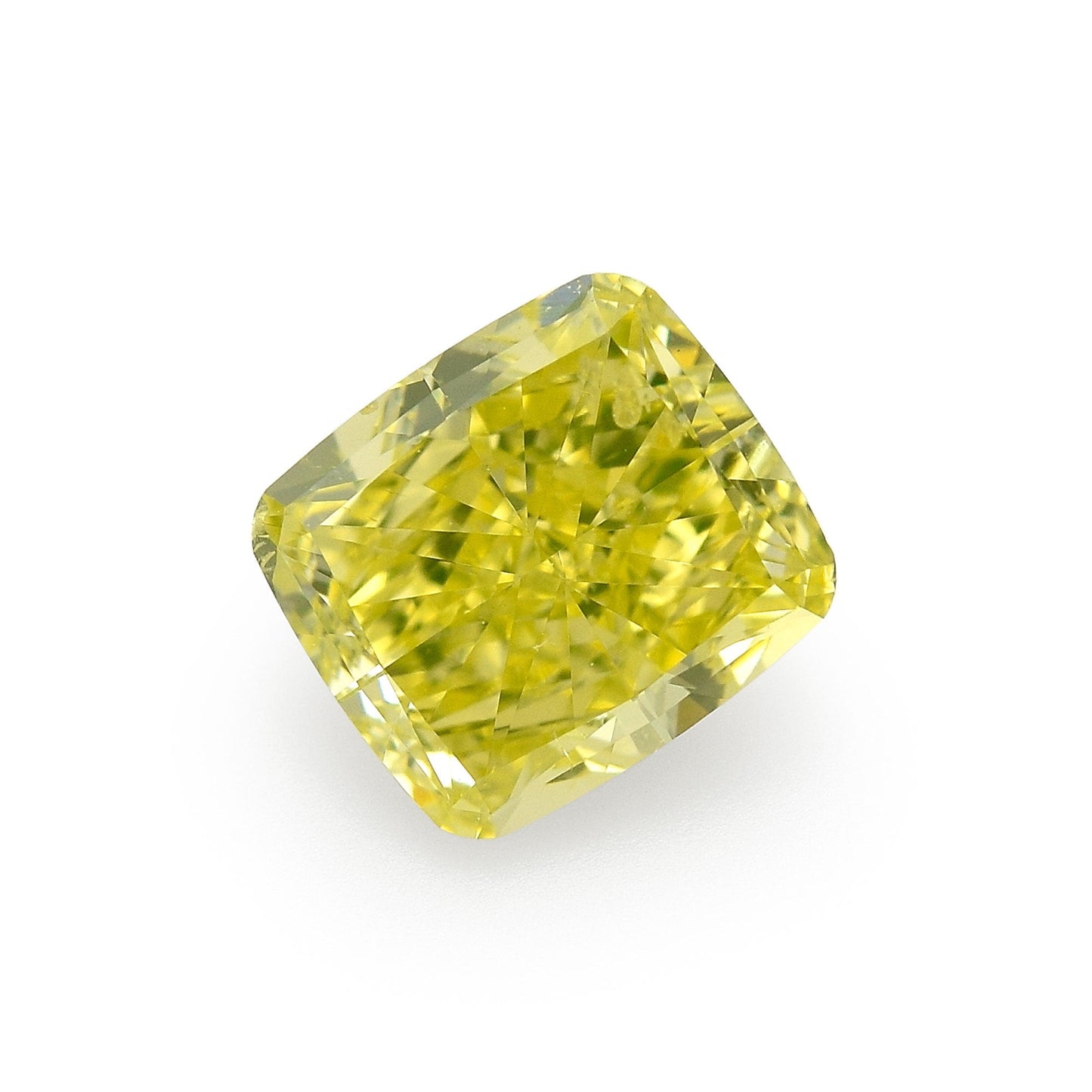 1,01 Karat Fancy Intense Greenish Yellow Cushion Diamond SI1 GIA