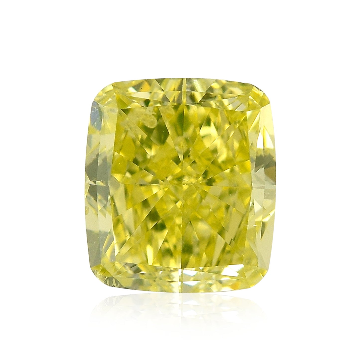 1,01 Karat Fancy Intense Greenish Yellow Cushion Diamond SI1 GIA