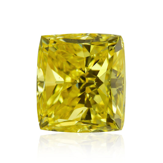 0,50 Karat Fancy Vivid Yellow Cushion Diamond SI1 GIA