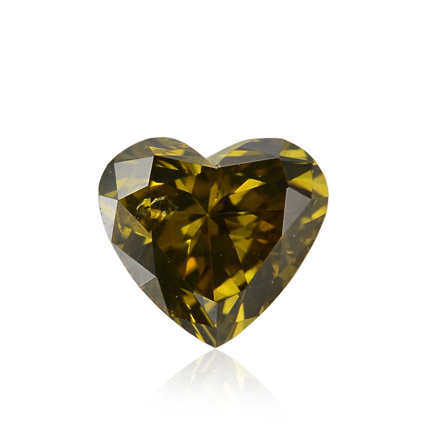 0,55 Karat Fancy Deep Brownish Greenish Yellow Heart Diamant (SI1) GIA