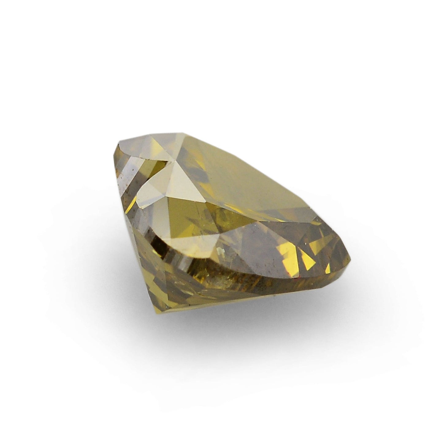 0,55 Karat Fancy Deep Brownish Greenish Yellow Heart Diamant (SI1) GIA