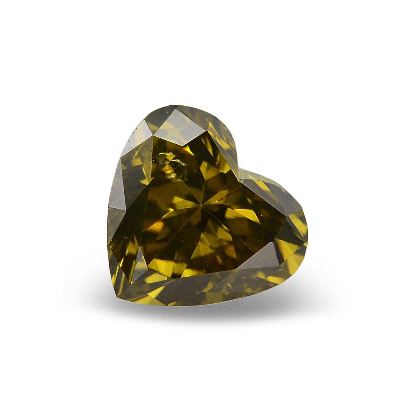 0,55 Karat Fancy Deep Brownish Greenish Yellow Heart Diamant (SI1) GIA