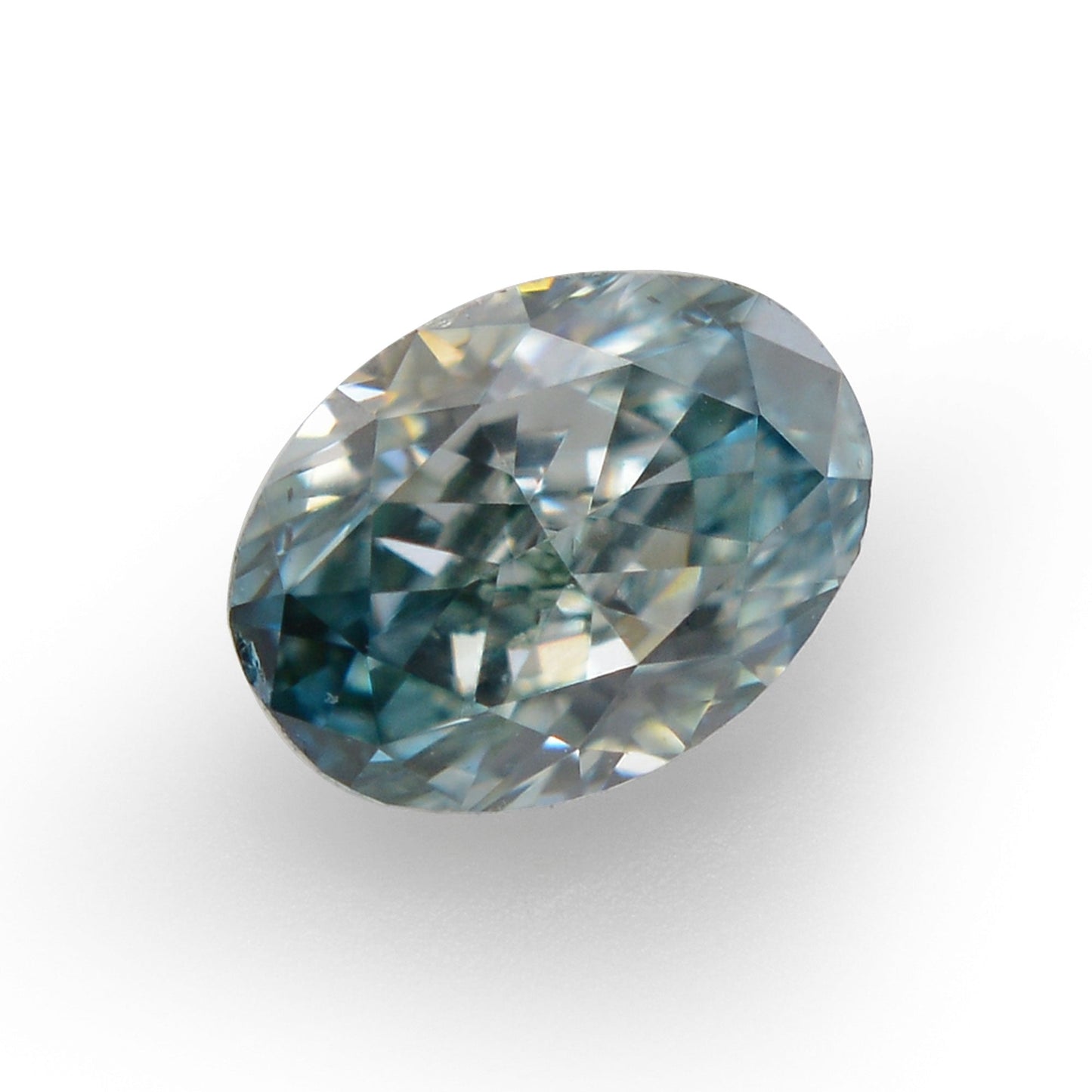 0,15 Karat Fancy Deep Bluish Green Oval Diamond SI1 GIA