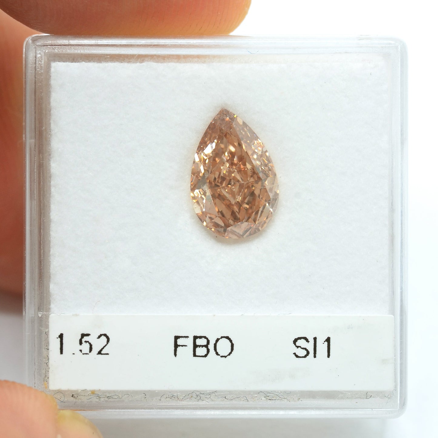 1,52 Karat Fancy Brown Orange Birnenförmiger Diamant SI1 GIA