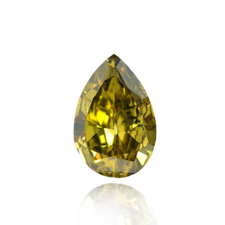 1,00 Karat Fancy Deep Grayish Greenish Yellow Birnenförmiger Diamant SI2 GIA