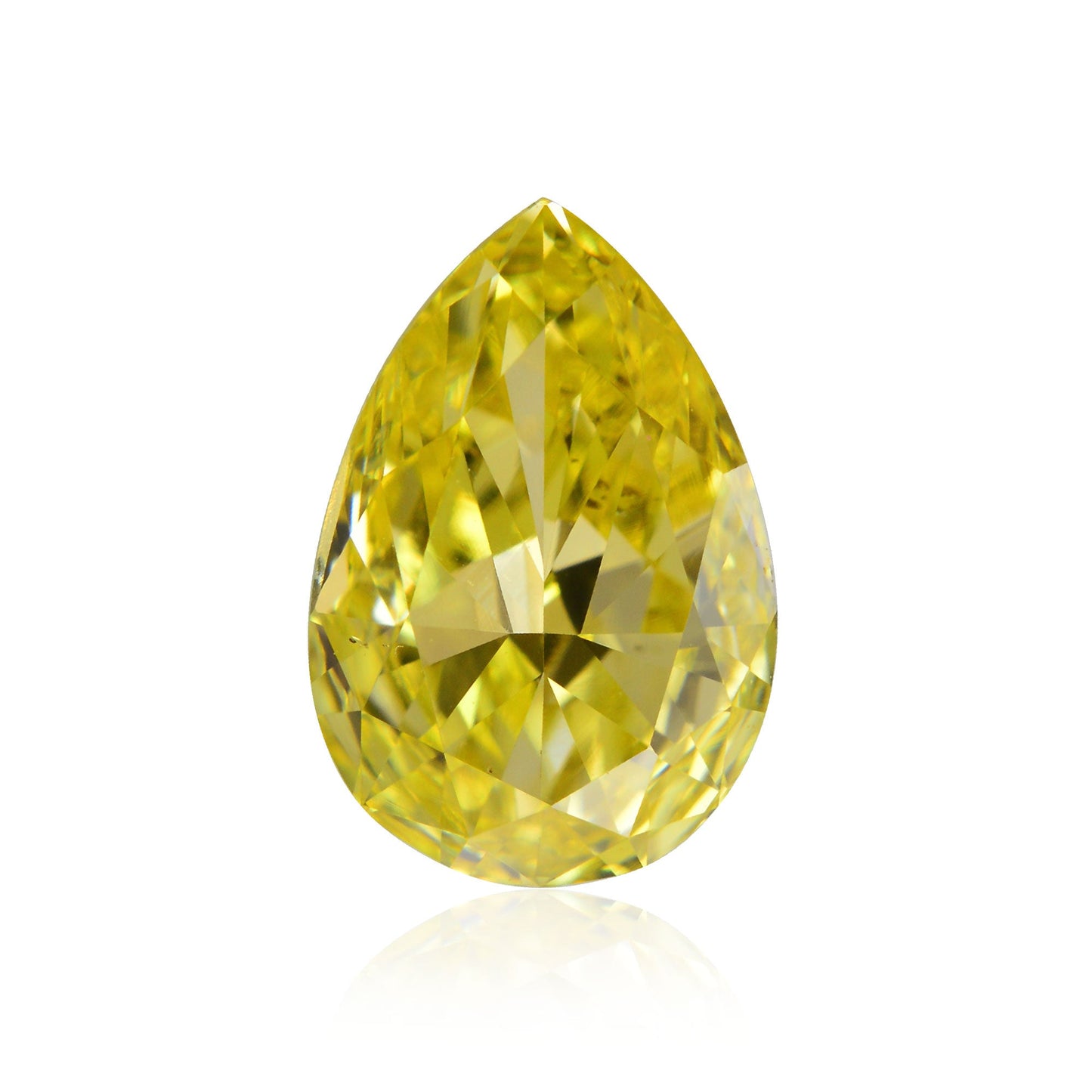1,03 Karat Fancy Vivid Yellow Birnenförmiger Diamant SI1 GIA