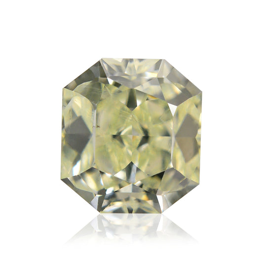 0.53 Carat Light Green Yellow Radiant Diamond SI1 GIA