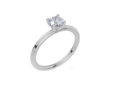 18ct Round 0.30Carat G/H-CC SI Plain Plain 4Pr  Diamond Ring