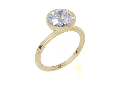 18ct Round 2.00Carat D/E/F-LG VS/VVS Split Plain Bezel  Diamond Ring