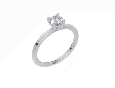 18ct Round 0.30Carat D/E/F-CC VVS Wide Plain Plain 4Pr  Diamond Ring
