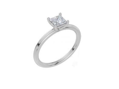 18ct Princess 0.30Carat G/H-CC SI Plain Plain 4Pr  Diamond Ring