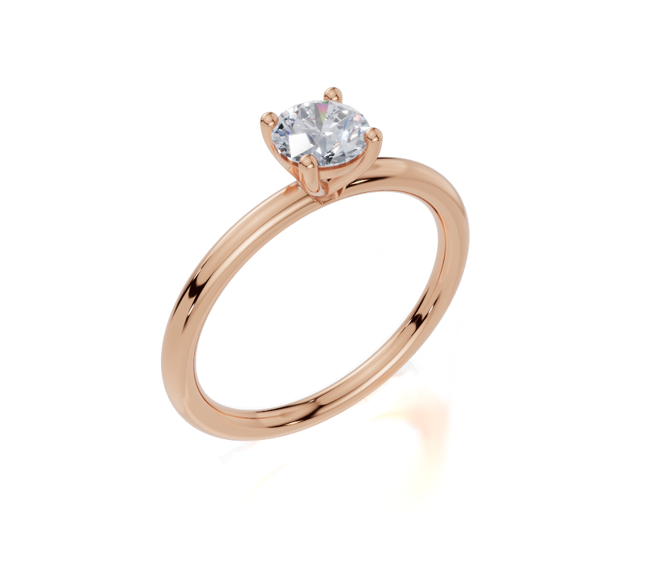 18ct Round 0.30Carat F/G VS/SI Plain Plain 4Pr  Diamond Ring