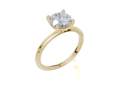 18ct Round 1.50Carat G/H-CC SI Knife Edge Plain 4Pr  Diamond Ring