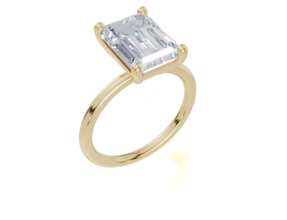 18ct Emerald 4.00Carat D/E/F-CC VVS Plain Plain 4Pr  Diamond Ring