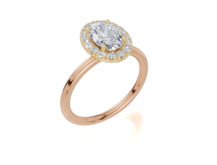18ct Oval 1.00Carat D/E/F-LG VS/VVS Plain Plain 4Pr  Diamond Ring