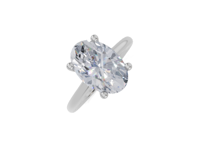 platinum Oval 3.00 Carat F/G VS/SI Cathedral Plain Hidden Halo  Diamond Ring