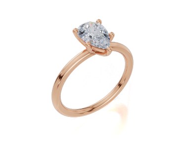 18ct Pear 1.00Carat G/H-CC SI Plain Plain 4Pr  Diamond Ring