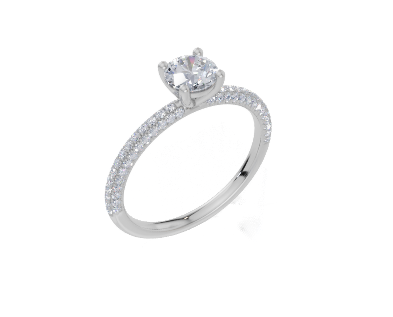 18ct Round 0.50Carat G/H-CC SI Plain U Micro 4Pr  Diamond Ring