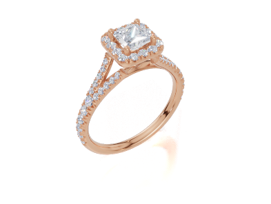 18ct Princess 0.30Carat F/G VS/SI Knife Edge U Micro Single Halo  Diamond Ring