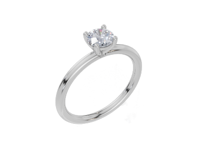 18ct Round 0.50Carat D/E/F-LG VS/VVS Plain Plain 4Pr  Diamond Ring