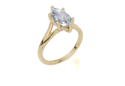 18ct Marquise 1.50Carat D/E/F-CC VVS Split Plain Hidden Halo  Diamond Ring