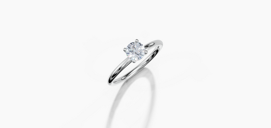 18K Round 0.3 Carat G/H SI Plain Plain 4Pr Diamond Ring