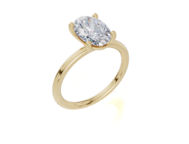 18ct Oval 2.00Carat E/F-CC VS Plain Plain 4Pr  Diamond Ring