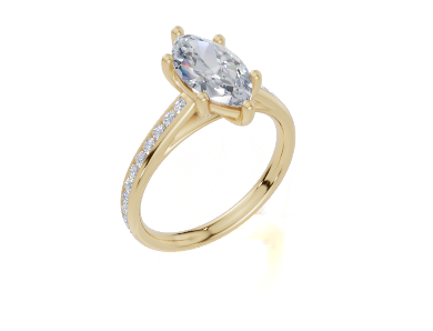 18ct Marquise 1.50Carat D/E/F-LG VS/VVS Cathedral Channel 6Pr  Diamond Ring