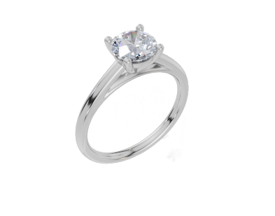 18ct Round 0.30Carat G/H-CC SI Plain Plain 4Pr  Diamond Ring