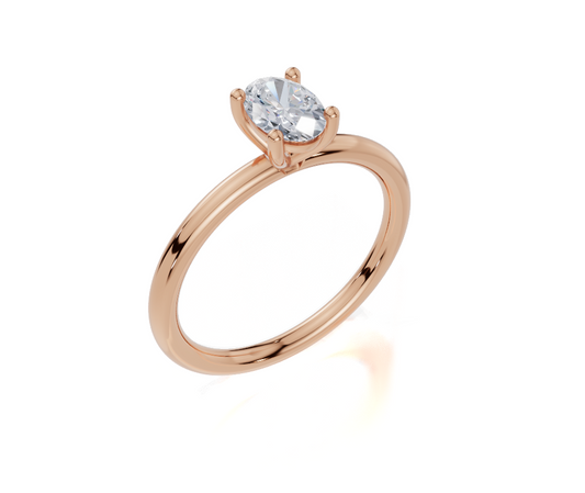 18ct Oval 0.30Carat F/G VS/SI Plain Plain 4Pr  Diamond Ring