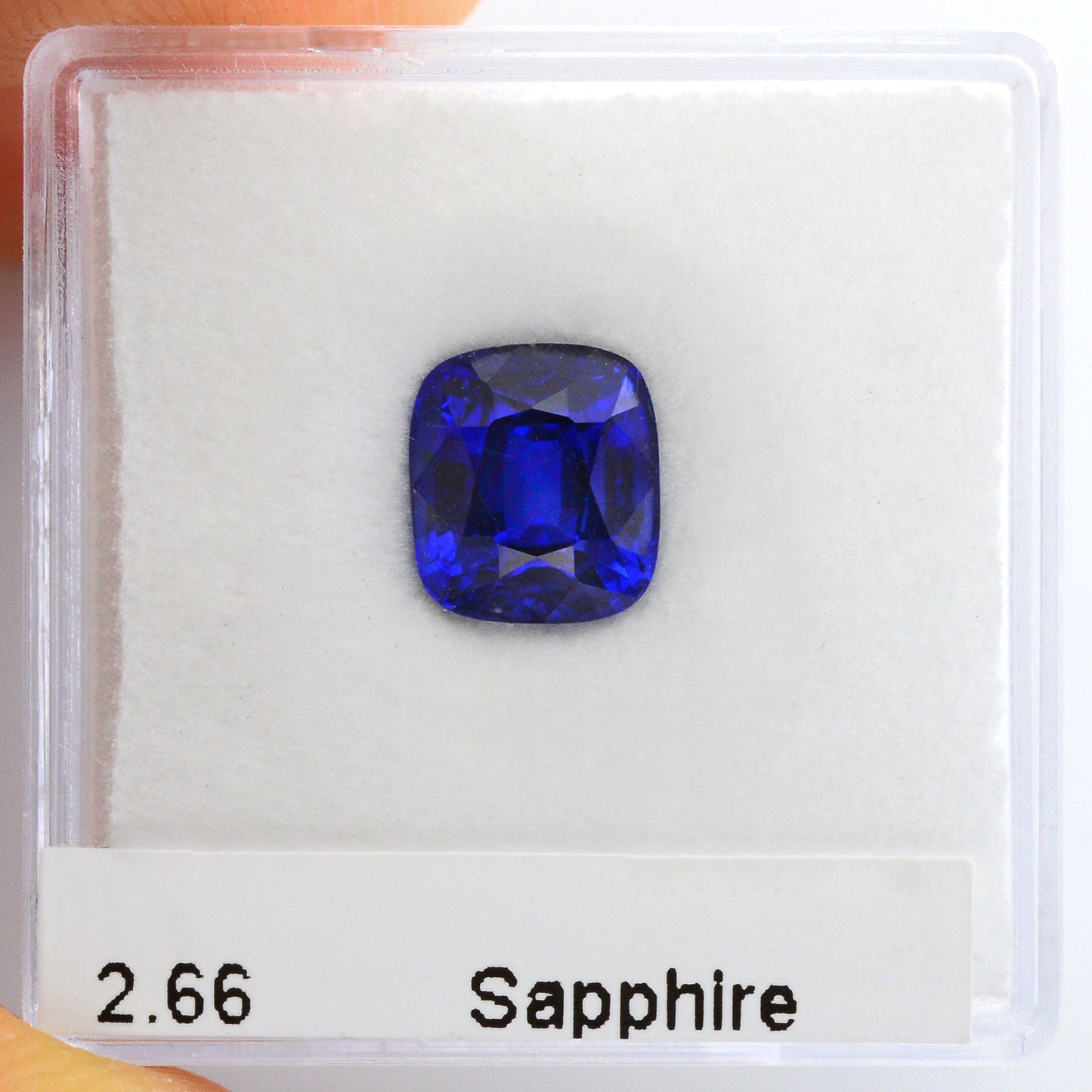 2,66 Karat blauer sri-lankischer Kissen-Saphir GRS