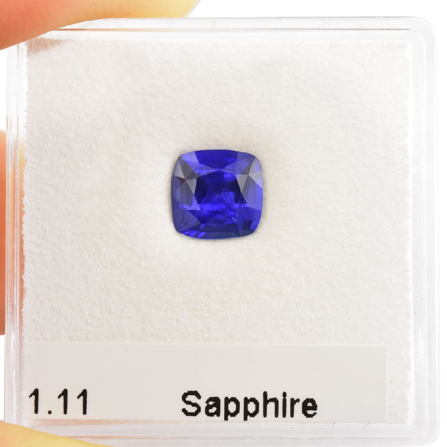 1,11 Karat blauer Kissen-Saphir