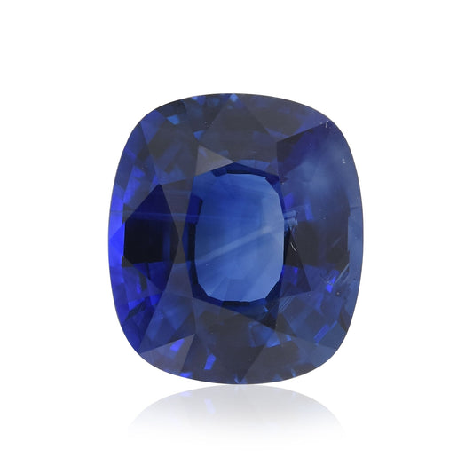 6,34 Karat blauer sri-lankischer Kissen-Saphir GRS