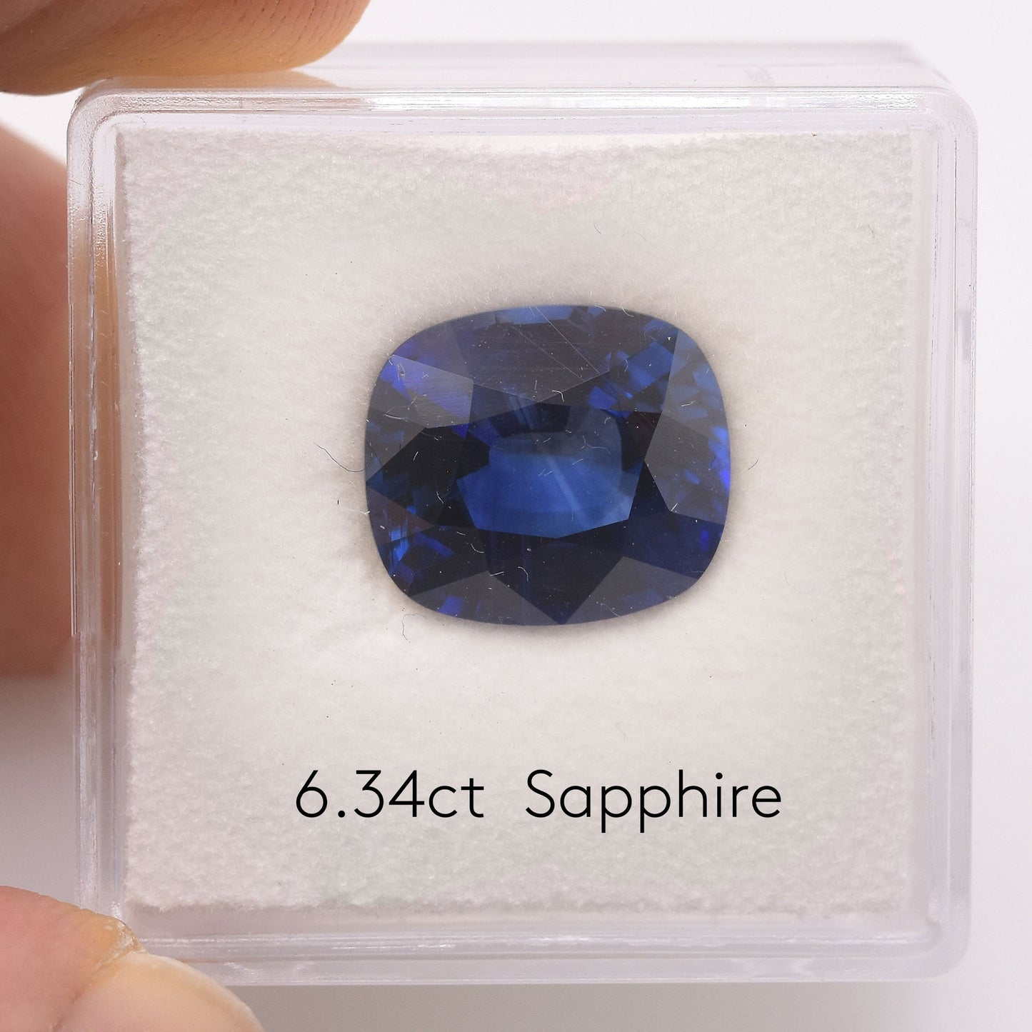 6,34 Karat blauer sri-lankischer Kissen-Saphir GRS