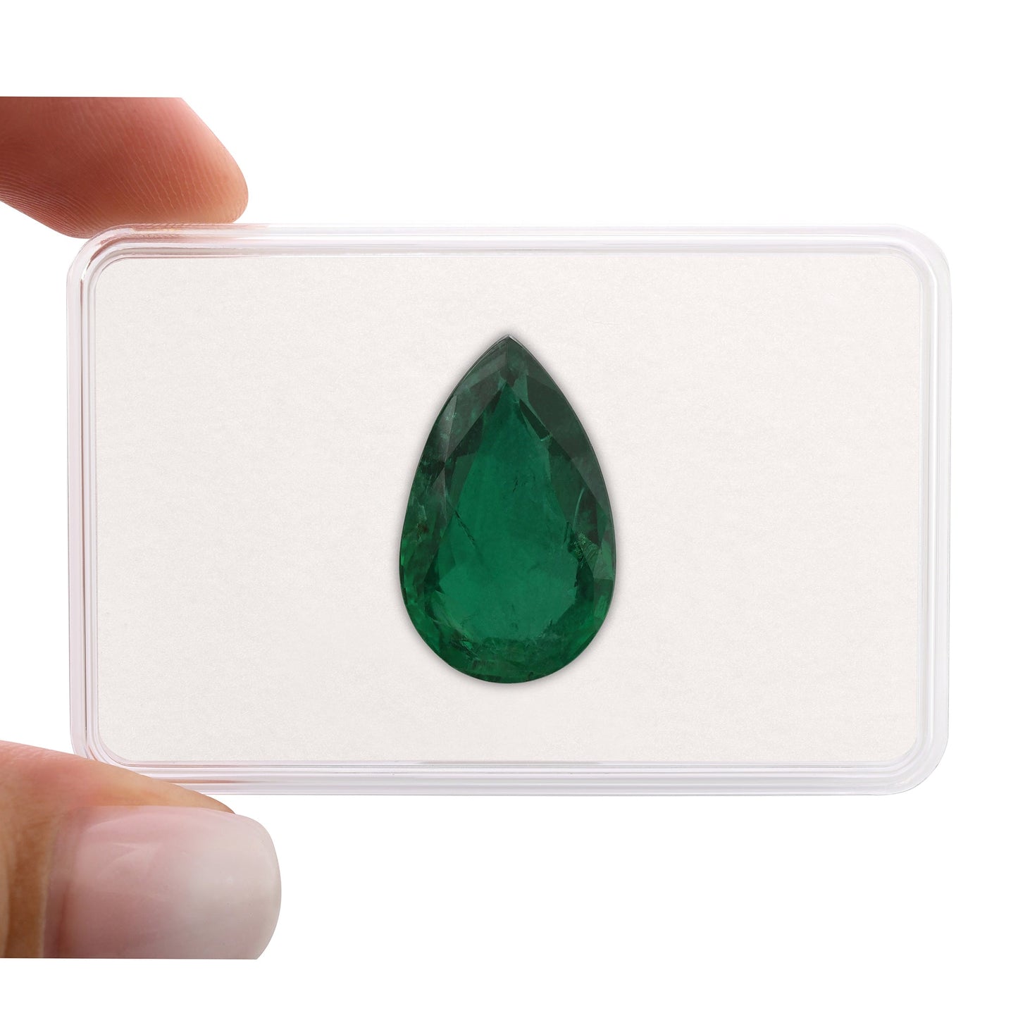 14,65 Karat Grüner Zambia Birnen-Smaragd CD