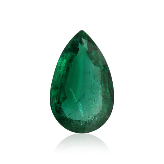 14,65 Karat Grüner Zambia Birnen-Smaragd CD