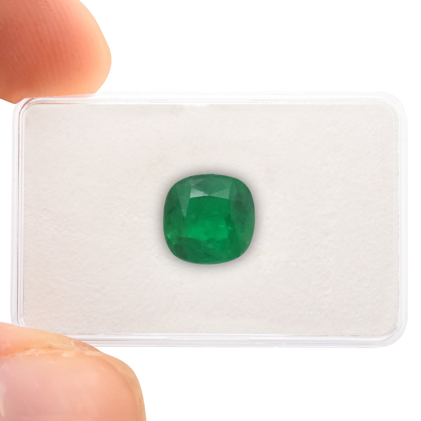 9,35 Karat grüner kolumbianischer Kissen-Smaragd GRS